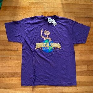 Vintage Universal Studios E.T. Mens XL Purple T-shirt Phone Home Elliot NWT